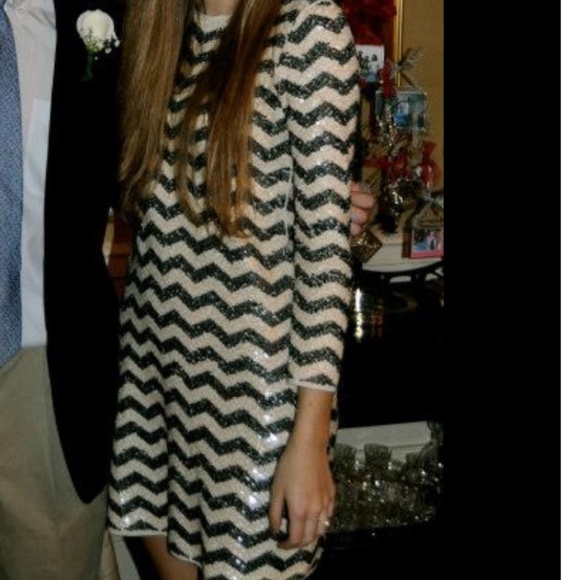 JCREW Sequin Chevron Mini Dress, Size XXS - Picture 1 of 4